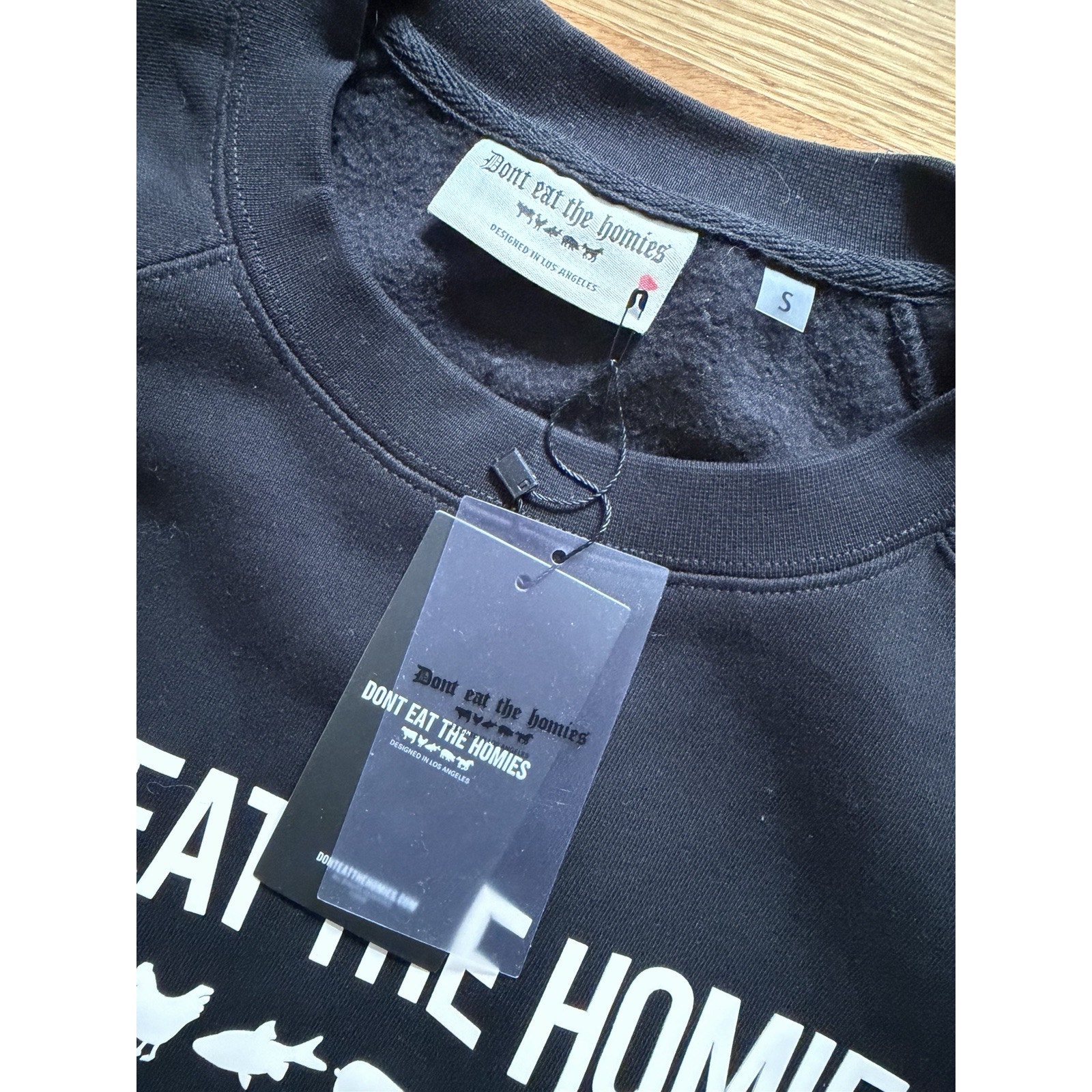 Og "Don't Eat The Homies" Long Sleeve Black Crewneck Sweatshirt, Men's Small — image 3 of 5